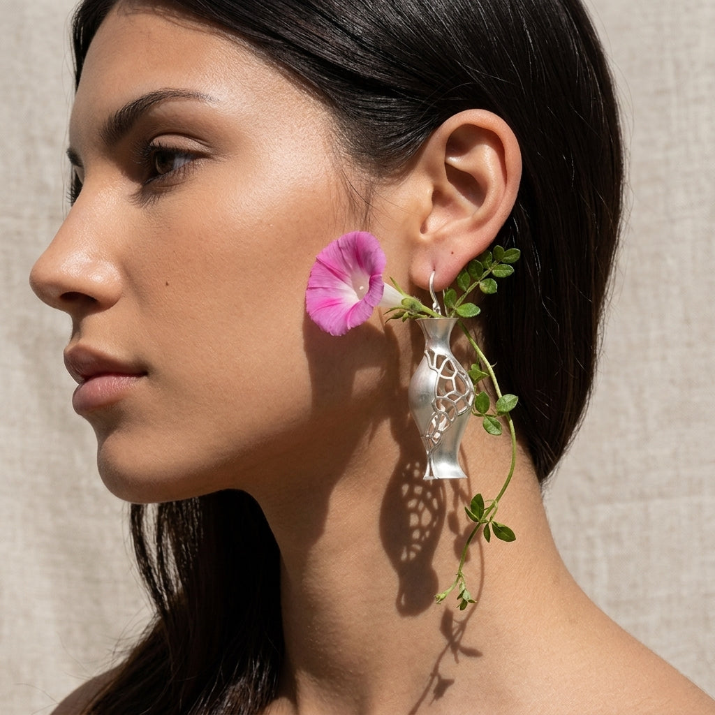 Empty Vase of Spring Floral Earrings