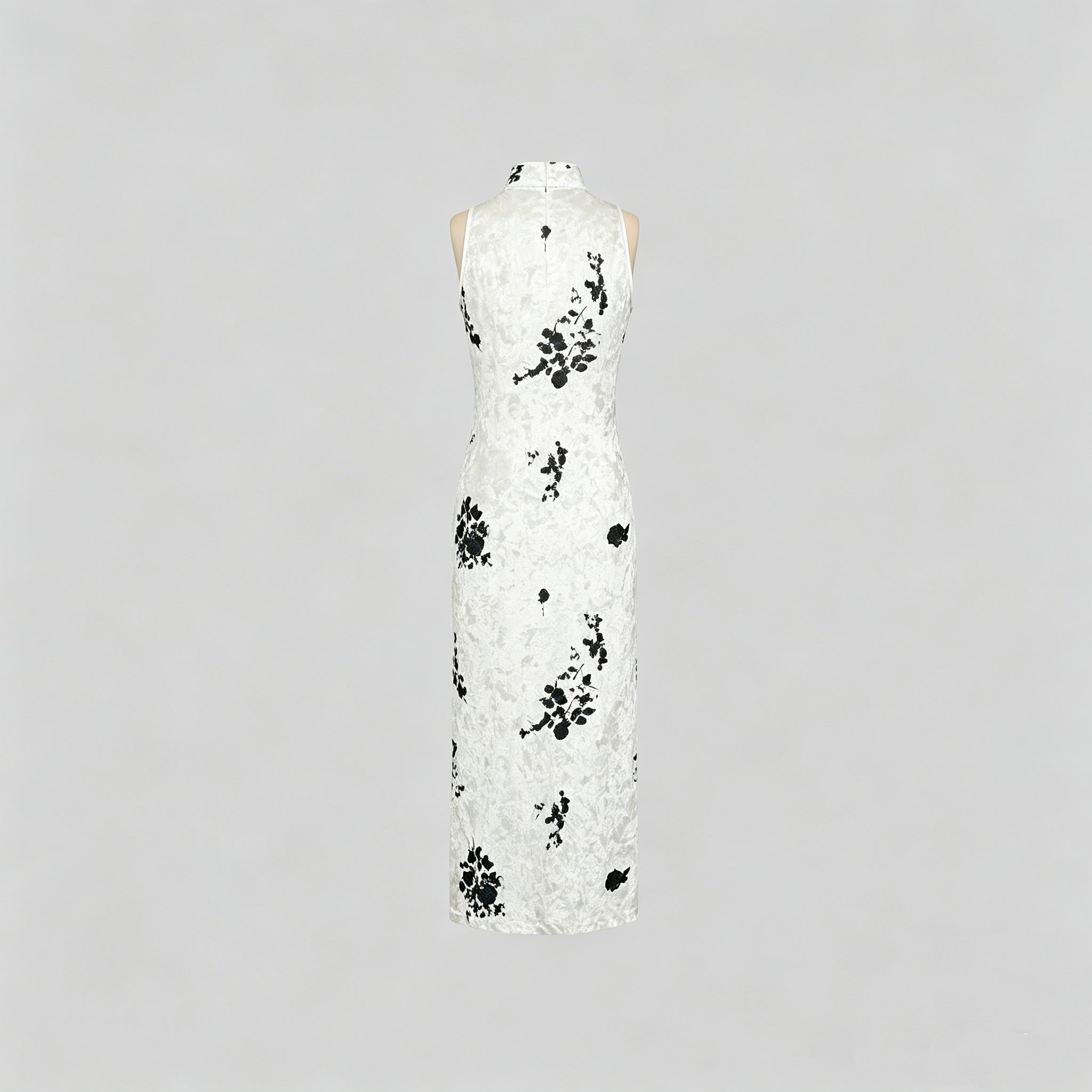 The Ink-Stained Velvet Cheongsam dress