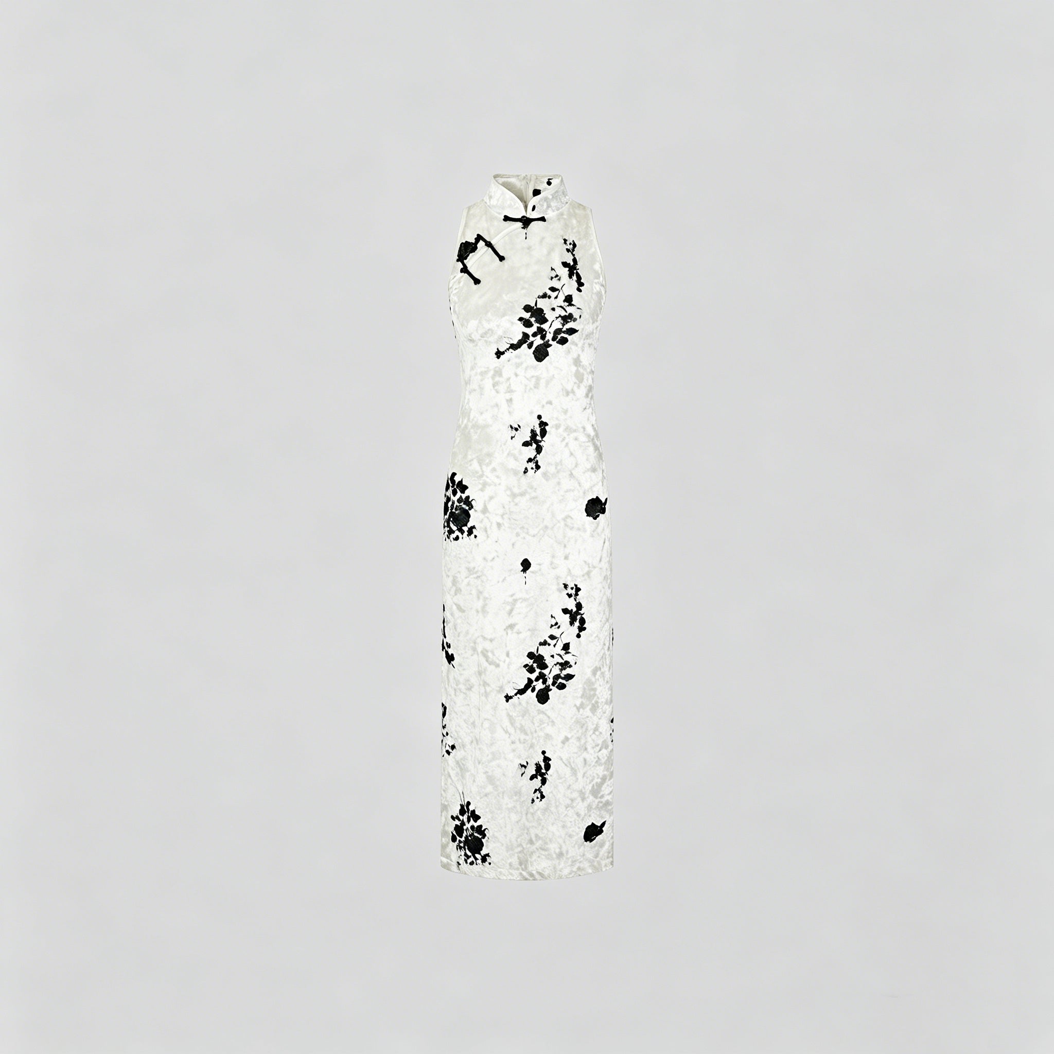 The Ink-Stained Velvet Cheongsam dress