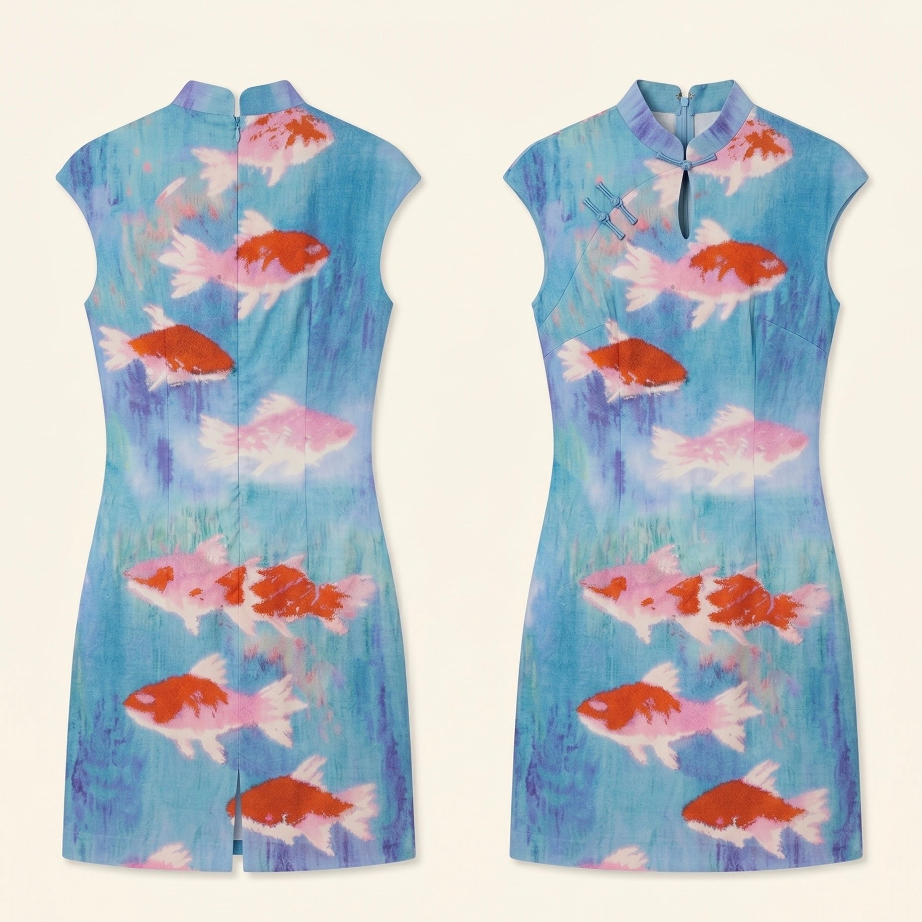 The koi ripple Cheongsam