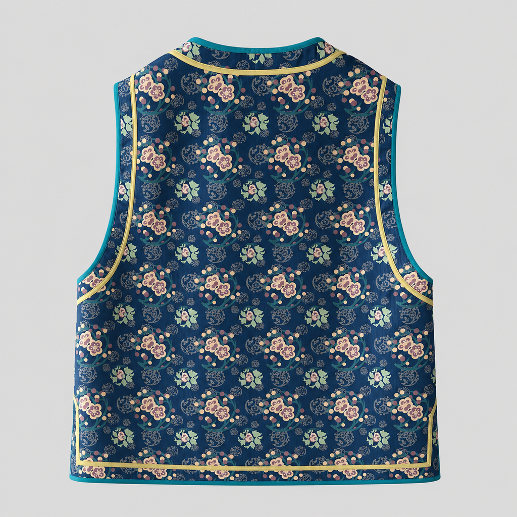 Indigo Floral Frog Vest Top