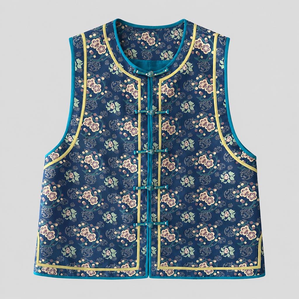 Indigo Floral Frog Vest Top