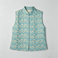 Sage Blue Brocade Vest Top