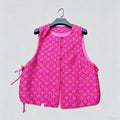 Pinky pink Brocade Vest Top