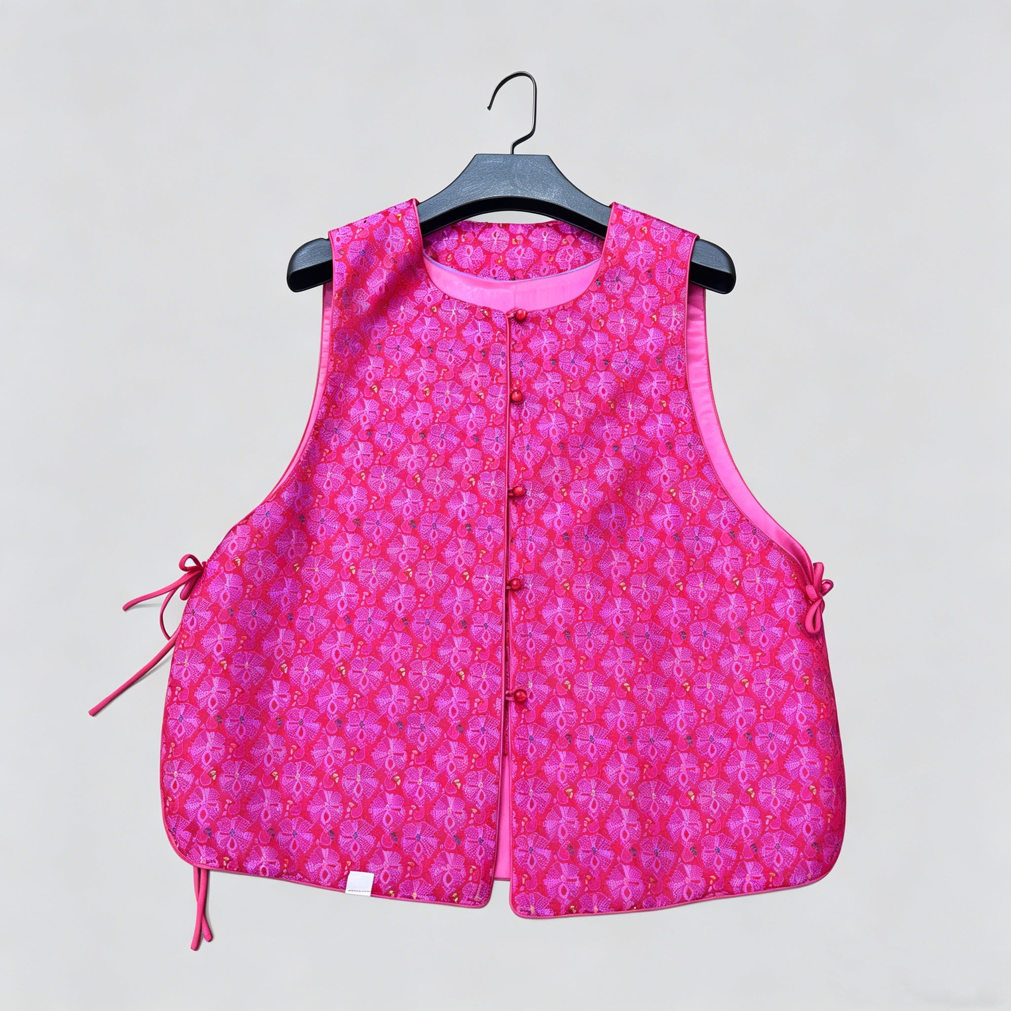 Pinky pink Brocade Vest Top