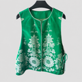 Vibrant Green Oriental  Vest Top