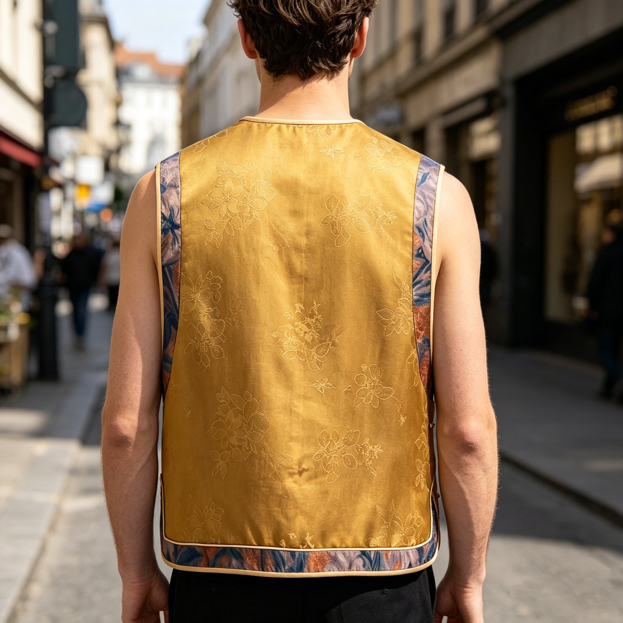 Golden Mustard Oriental Vest Top