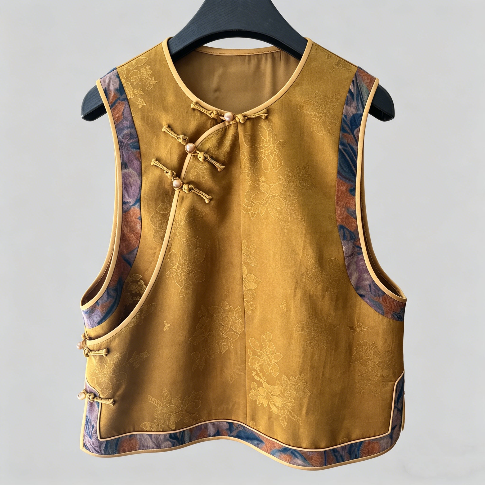 Golden Mustard Oriental Vest Top