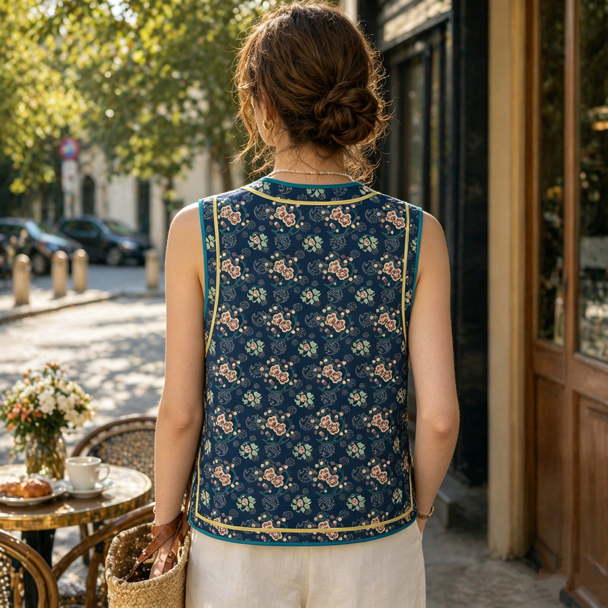Indigo Floral Frog Vest Top