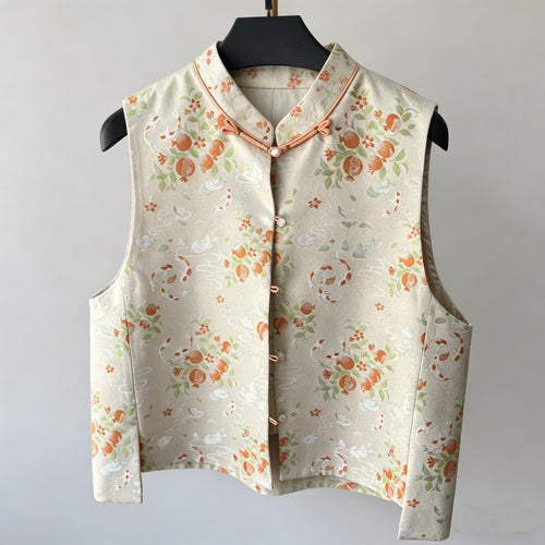 Beige Sleeveless Vest Top